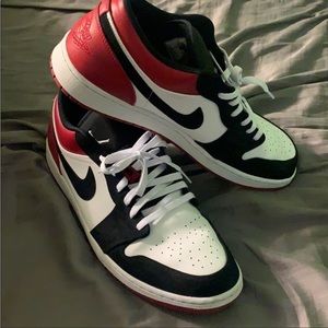 Jordan 1 Low Black Toe Size 14